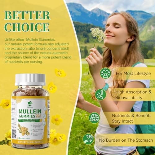 (2 Pack) Mullein Gummies for Lung Cleanse & Lymphatic Drainage* -120 Count - Thumbnail 4