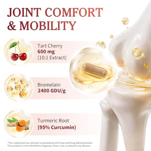 B BEWORTHS Tart Cherry Capsules with Celery Seed & Milk Thistle | Uric Acid & Liver Cleanse | 600mg Tart Cherry 10:1 Extract Supplement with Turmeric, Magnesium for Antioxidant, Joint Health, Zzz - Thumbnail 5