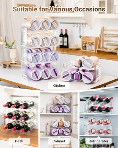 Gracenal Water Bottle Organizer Holder for Stanley Cup Accessories, Fridge Kitchen Cabinet Organizer and Storage for Meoky 40 oz Tumbler with Handle, Stackable Plastic Travel Mug Cup Rack Gifts, 3Pack - Thumbnail 5
