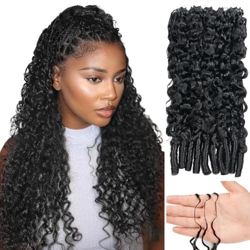 Human Crochet Hair for Black Women 20 Inch Burmese Curly Crochet Human Hair 100 Strands Pre-separated Invisible Miracle Knots Feather Crochet Human Hair Extensions Natural Black