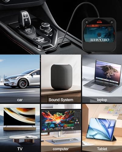 ENVYCLOUD Portable Car CD Player with USB/AUX Port,External CD Player Compatible with Car Radio Stereo, Laptop, TV, Computer,Universal for Vehicle with Adapter (Black) - Thumbnail 6