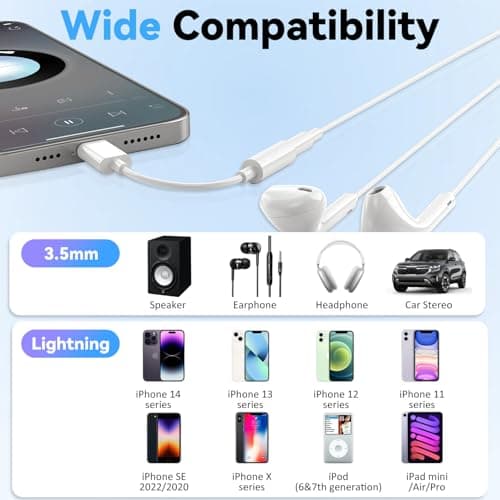 [Apple MFi Certified] 10 Pack for iPhone 3.5mm Headphones Adapter, Lightning to 3.5 mm Headphone/Earphone Jack Converter Audio Aux Dongle Compatible with iPhone 14 13 12 11 Pro XR XS Max X 8 7 - Thumbnail 6