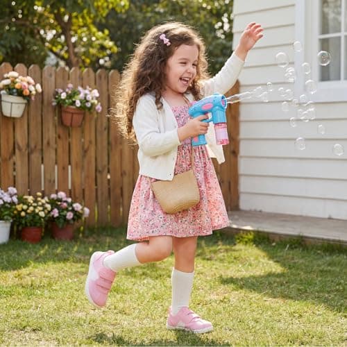 Toddler Girls Shoes Wide Toe Box Barefoot Shoes Girl Sneakers Kids Tennis Shoe Preschool Breathable Non Slip Flexible Lightweight Comfortable First Walking Running Gym Cute Water Pink Toddler Size 7 - Thumbnail 3