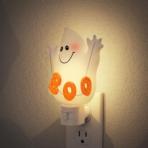 JandCase Ghost Night Light, 3000K Night Lights Plug into Wall,Cute & Funny Halloween Night Light for Kids,Plug in Ghost Nightlight with 360° Rotatable for Halloween Party Decor,1 Pack - Image 1