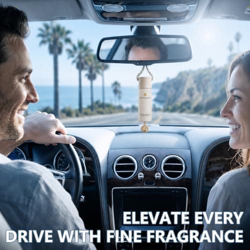 HOOGALIFE Car Air Freshener 2 Pack, Vanilla Musk Hanging Diffuser, 45+ Days Long Lasting Scent, Refillable Bottle, Odor Control for Auto Interior, Made in USA - Thumbnail 6