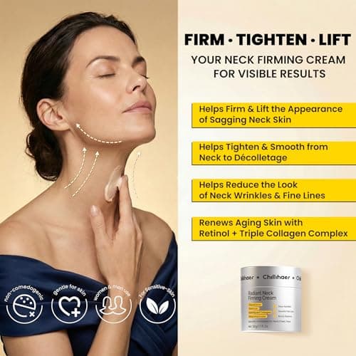 Chillihaer 8-in-1 Neck Firming Cream–Retinol & Triple Collagen Moisturizer for Neck,Face,Chest & Décolleté–Tighten, Lift&Smooth the Look of Sagging Crepey Skin, Fine Lines&Wrinkles–Women&Men,1.7 Fl Oz - Thumbnail 2