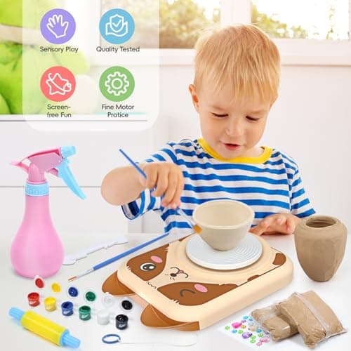 Skirfy Pottery Wheel for Kids-Complete Pottery Painting Kit Arts and Crafts for Kids Ages 8-12 with DIY Clay Art Supplies for Girls Boys Toys Birthday Christmas Gifts for 6 7 8 9 10 11 12 - Thumbnail 2