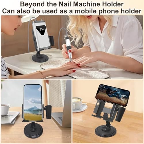 Diesisa Nail Drill Machine Holder - Nail Drill Holder Stand - 360° Rotatable - with Pen Holder - Portable Nail Desk Organizer - Professional Manicure Tool Organizer for Nail Techs Salon & Home Use - Thumbnail 5