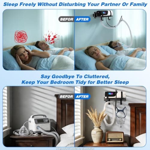 Godboat CPAP Machine Wall Mount Shelf -Resmed Airsense 11 CPAP Hose Holder - Thumbnail 6