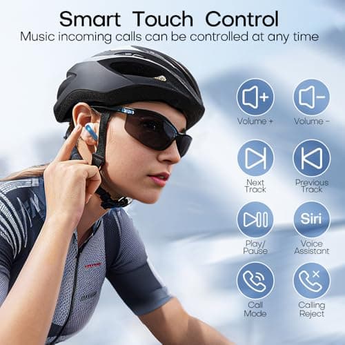 Wireless Bluetooth 5.3 Earbuds Active Noise Canceling Glow Headphones 2.4G Metal Outdoor Wireless Earbuds, 13mm Drivers for Deep Bass, 1H Fast Charging, 5H Play, Fit for Daily, Travel & Sports(Blue) - Thumbnail 4