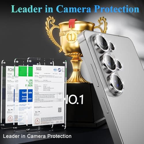YWXTW Camera Lens Protector for Samsung Galaxy S26 Ultra, [5X Stronger] Glitter Bling Individual Metal Ring Tempered Glass Camera Cover for Galaxy S26 Ultra Accessories, 1 Set - Thumbnail 2