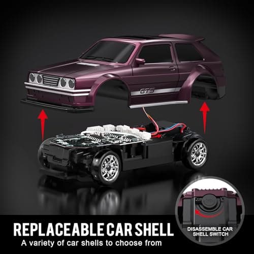 Dingdongwu 1/43 Mini RC Drift Car with Gyroscope, 4WD Full Proportional RC Car, 2.4GHZ Hobby Grade Remote Control Cars, RTR Model Vehicle, 20+KM/H High Speed for Hobbyists Kids Adults (Green) - Thumbnail 5