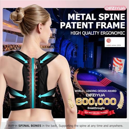 DEZIYUA Posture Corrector Back Brace for Women and Men, Shoulder Straightener, Adjustable Back Support Brace, Back Pain Relief – Slouching, Scoliosis, Hunchback, Hump, Thoracic, Spine Alignment – with Adjustable Shoulder Straps, Posture Support. Posture Corrector Back Brace - L (Underbust 31''-37'') - Thumbnail 3