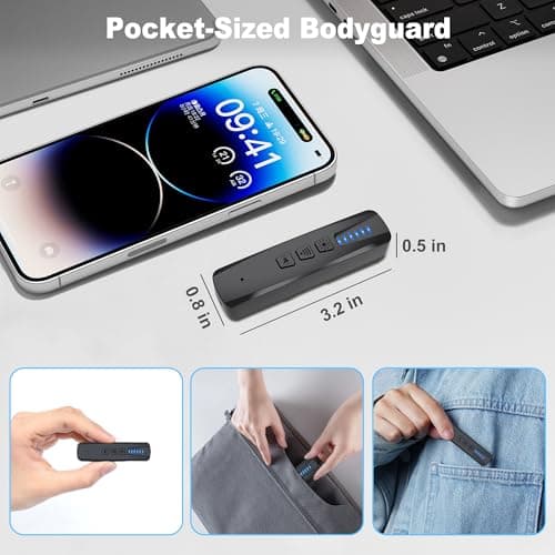 ZHENHAN Hidden Camera & Bug Detector – Portable Anti-Spy Device for GPS Trackers, Wireless Bugs | Travel, Home, Office Security (Black) - Thumbnail 5