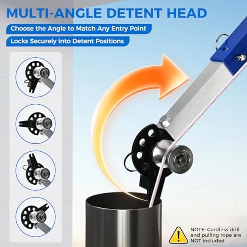 Handheld Cable Puller - Drill Powered Wire Tugger with 1000lb Pulling Force - Features Adjustable Telescoping Boom Arm & Universal Conduit Head - Heavy Duty Electrician Tool for 1/2" to 4" Wire Runs - Thumbnail 6