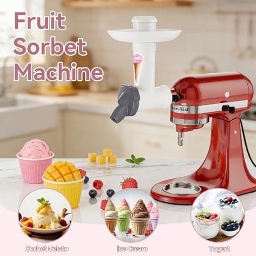 Ice Cream Maker Attachment for KitchenAid Stand Mixer, Dairy Free Frozen Fruit Soft Serve Dessert Machine, Frozen Yogurt & Sorbet Maker, Dishwasher Safe Kitchen Aid Attachment by OTOmitra - Thumbnail 4
