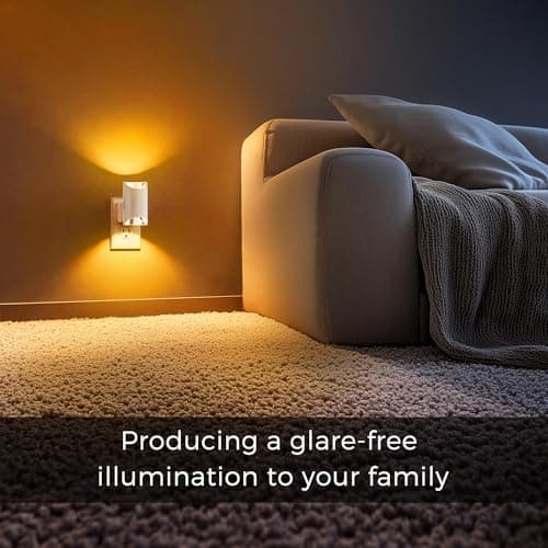 L LOHAS LED Night Lights Plug into Wall, Dimmable Night Light 0-100LM, Dusk to Dawn Sensor, Soft White 2000K, Plug in Nightlights for Hallway Bedroom Stairway, 2 Pack - Thumbnail 6