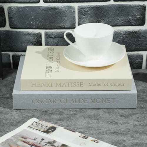 2 Pack Decorative Books Storage Boxes,Vintage Faux Books for Coffee Table,Bookshelf & Home Decor,Aesthetic Mini Book Set for Shelf Display & Keepsake Storage,Grey - Thumbnail 5
