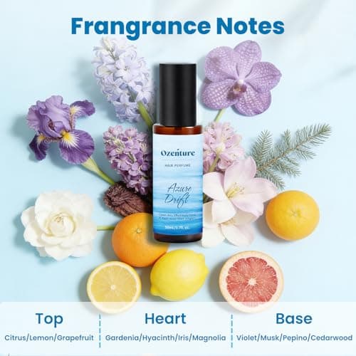 Ozenture Hair Perfume for Women - Citrus Floral Hair Mist & Body Spray, Fresh Lightweight Fragrance for Hair, Wigs & Fabric, Travel Size 50 mL - Thumbnail 3