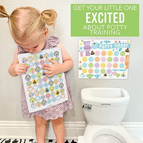 Hadley Designs Potty Training Chart for Toddlers Boys -10 Sticker Potty Chart for Toddlers Girls, 8.5x11" Potty Training Sticker Charts for Toilet Success, Pastel Toddler Reward Chart for Kids - Thumbnail 5