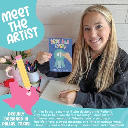 Hadley Designs Happy Father's Day Card from Son or Daughter - Fathers Day Cards from Kids, Fathers Day Card for Son Husband Brother Uncle Son-in-law or Father-in Law - Thumbnail 2