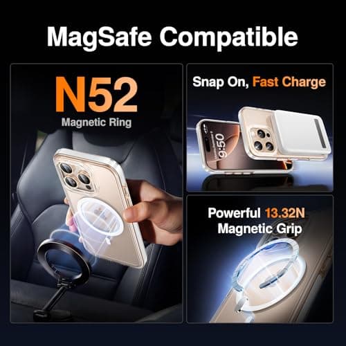 SMARTDEVIL MagSafe Case for iPhone 16 Pro, Magnetic Clear Shockproof Cover with 2 Screen Protectors, Military Grade Drop Protection Shockproof Slim Phone Case - Thumbnail 5