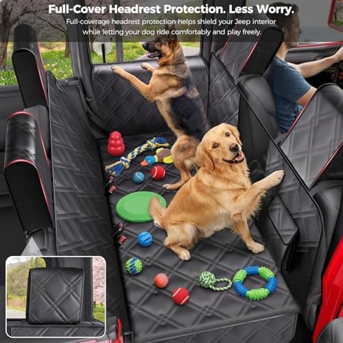 DIAMOOKY for Jeep Hard Bottom Back Seat Extender for Dogs: for Jeep Wrangler JK JL 2011-2026 & Gladiator JT 2020-2026 4-Door Waterproof 420 lbs Dog Car Seat Cover Dog Hammock W/Door & Seat Protection - Thumbnail 4