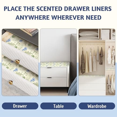 SCENTORINI Scented Drawer Liners for Dresser, 12 Sheets Linen Scent Drawer Paper Liners,14.3x19.5 Inch Scented Paper Sheets for Home Shelf Closet Bedroom Drawers - Thumbnail 6