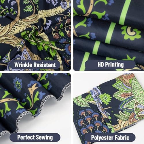 Apdidl Green Boho Hippie Tapestry for Bedroom Aesthetic, Indian Tree of Life Tapestries Wall Hanging, Bohemian Vintage Cool Wall Art Backdrop for Dorm Living Rome Decor (51"X60") - Thumbnail 5