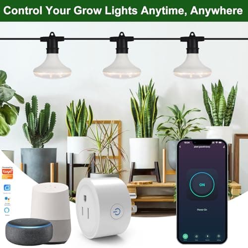 DingChen Outdoor Grow Lights Waterproof, Full Spectrum String Grow Light with 22FT Light String Cord for Seedling, Veg, Flower in Greenhouse, Garden, Backyard, Farm (6 Lights, with Smart Plug) - Thumbnail 5