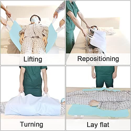 2 Pack Bed Pads for Incontinence Positioning Bed Pad with Handles for Lift and Transfer Reusable Waterproof Bed Pads Washable Incontinence Bed Pads for Elderly Hospital Home Care 36” × 34” - Thumbnail 2