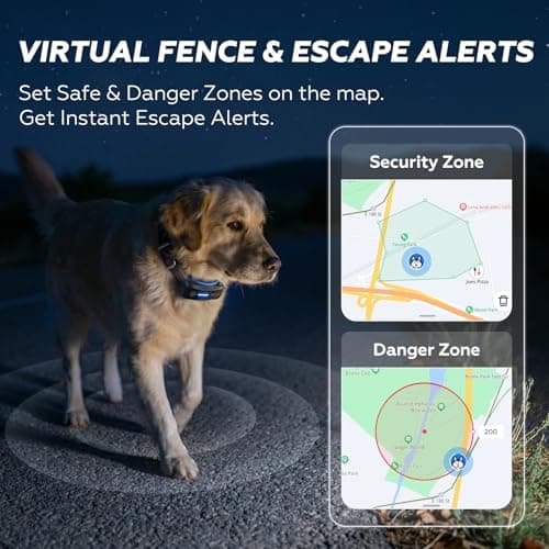 DBDD AI GPS Tracker for Dogs (30lbs+) - Real-Time Location & AI Health Assistant, Electronic Fence Collar for Escape Artists, Waterproof Dog GPS Tracker for Medium Large Dogs, iOS Android - Thumbnail 5