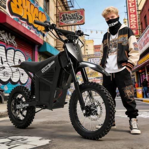 SYX MOTO ARC 48V 21Ah Electric Dirt Bike for Teens and Adults, 3000W Peak Motor Off-Road Motorcycle, 130N·m Torque, 37MPH Max Speed, 50 Miles Range, 3 Speed Modes, Up to 265LBS Capacity (Black) - Thumbnail 6