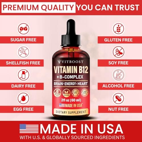 2 Pack Vitamin B Complex 20000 mcg - Vitamin B12 Sublingual Methylcobalamin Extra Strength Raspberry Liquid Drops for Women and Men - USA Made, B1, B2, B3, B5,B6, Biotin, Folic Acid | 4fl oz (120ml) - Thumbnail 4