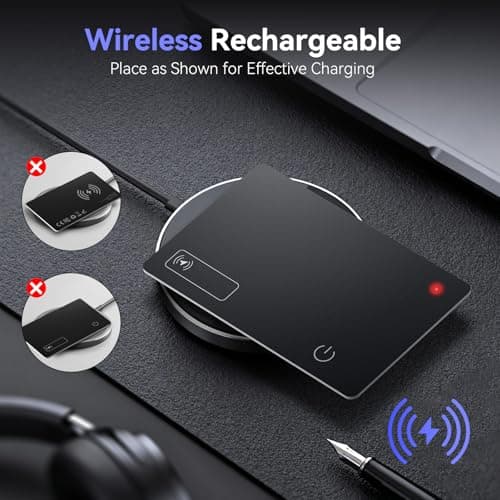 Wallet Tracker Card (Compatible for iOS only), 0.07in Slim Tracking Card, IP68 Waterproof Bluetooth Tracker Compatible with Apple Find My, Wireless Charging Item Locator for Purse, Passports - Thumbnail 5