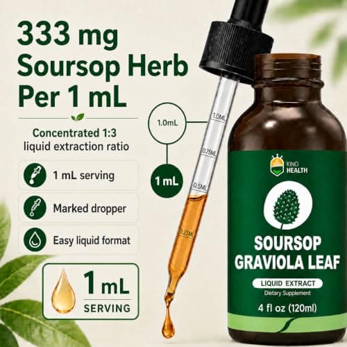 KingHealth Soursop Bitters Liquid, Organic Soursop Leaves Extract, 4 Fl Oz - Thumbnail 4