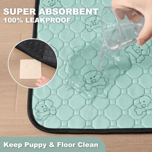 Washable Pee Pads for Dogs, 36"x36" 2 Pack Reusable Puppy Training Pads, Super Absorbent Waterproof Leak-Proof Dog Pee Pads, Non-Slip Bottom, Heavy Duty Whelping Pads for Crate, Playpen, Bed, Floor - Thumbnail 3