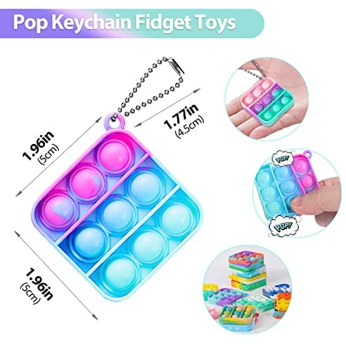 Pop Fidget Toys Bulk Its Party Favors for Kids 4-8 8-12 30 Pack Mini Pop Keychain It Easter Basket Stuffers Egg Fillers Small Fidgets for Classroom Prizes Student Gifts Birthday Goodie Bag Stuffers - Thumbnail 2