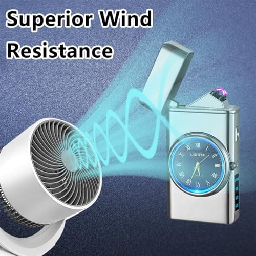 RSBYE Electric Lighter USB Rechargeable Lighters Flameless Electric Lighter Windproof Dual Arc Lighter with LED Battery Indication for Candles, Outdoor Camping, Fireworks (Silver, 220mAh), HF2212 13 - Thumbnail 4