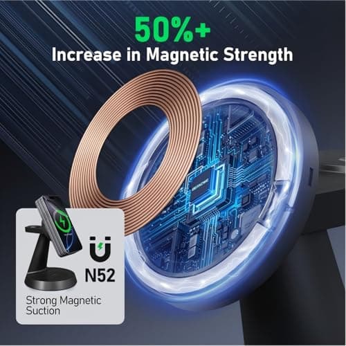 3 in 1 Wireless Charging Station for Apple, 15W Mag-Safe Charger Stand for iPhone17/16/15/14/13/12 Pro/Max/Plus/, Phone Charger Stand for Airpods 4/3/2, Wireless Charger for iWatch Series(Black) - Thumbnail 2