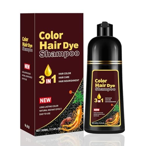 CSFDXD Herbal Dark Brown Hair Coloring Shampoo for Women and Men - 3 in 1 for Gray Coverage, 100% Gray to Brown Hair Color, 500ml - Image 1