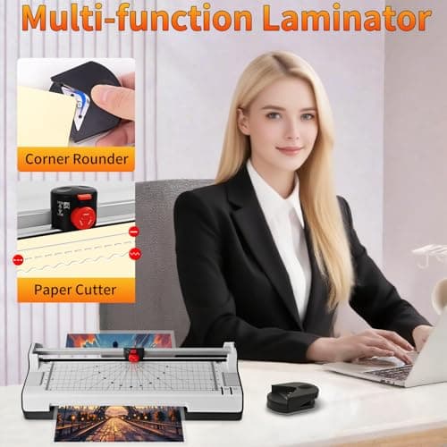 9 Inch Laminator Machine for Documents and Photos, 4 in1 A4 Thermal Laminating Machine with Never Jam Technology, 5 Mil Thick, Use for Home Office School - Thumbnail 5