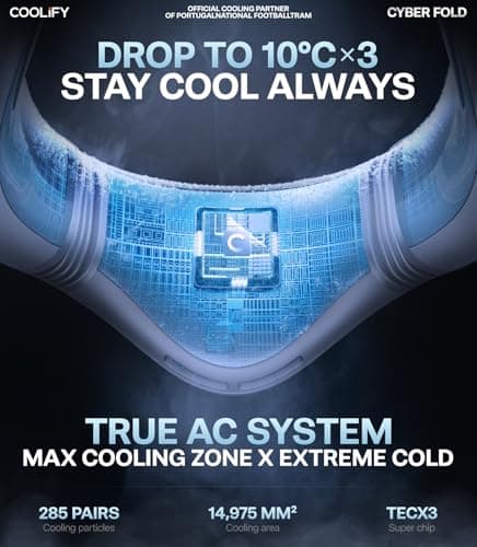 TORRAS COOLiFY Cyber Fold AI Neck Air Conditioner, Ultimate Cooling Max Cooling Area Neck Fan, Adjustable Strong Wind Neck Cooler for Neck & Face, Rechargeable Portable for Travel Outdoor, Titanium - Thumbnail 3