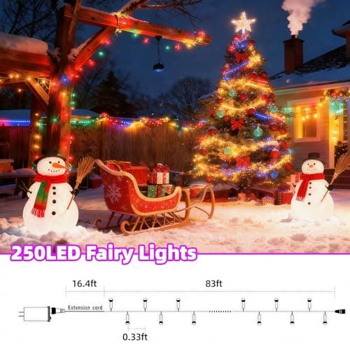 AHAWILL String Lights for Christmas Decor,LED RGB Classroom Lights, Waterproof Fairy Lights Indoor for Christmas Decor,Dimmable,8 Modes,Valentine's Day Home Decorations (83ft) - Thumbnail 5