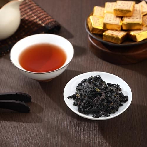 HUAYING Pu-erh Tea, Ripe Puerh Tea Mini Brick Tea Cake with Glutinous Rice Fragrant, Loose Leaf (7.41 Ounce/210g) - Thumbnail 5