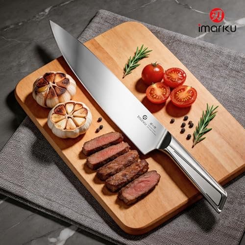 imarku Chef Knife 8 Inch, Ultra Sharp Stainless Steel Kitchen Knife with Ergonomic Handle, Professional Cooking Knife for Meat, Vegetables & Fruits, Rust Resistant Chef’s Knife with Gift Box - Thumbnail 6