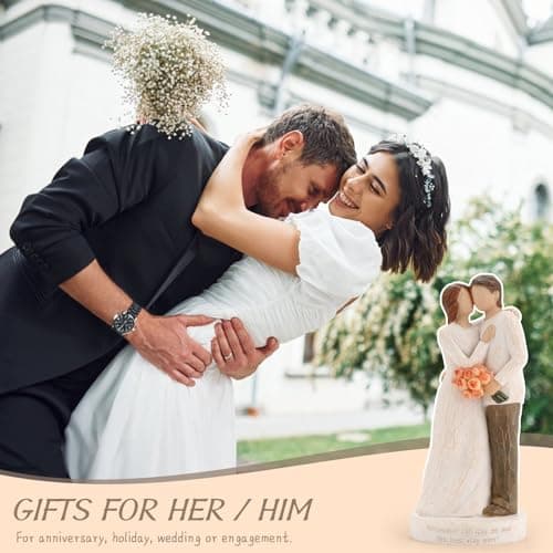 Kohehe Couple Gifts,Wedding Gift for Husband and Wife,Wedding Engagement Gift for Couple,6.7" Couple Figurines Gift for Birthday Valentines Day Christmas - Thumbnail 4