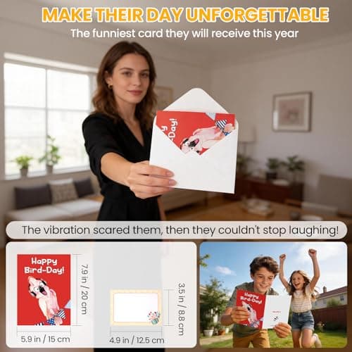 Funny Musical Parrot Birthday Card with Singing Sound & Head-Banging Motion, Pop-Up Surprise Birthday Card, Silly Happy Birthday Card for Friends, Him or Her, Unique Birthday Gift - Thumbnail 6