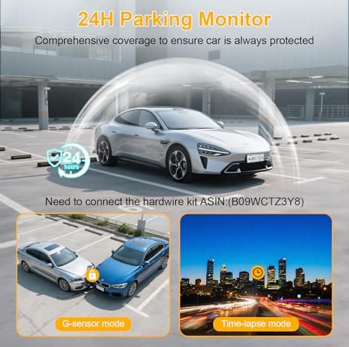 IKFDGB 4K Dual Dash Cam with GPS & Wi-Fi Front Rear+Interior Camera Loop Recording, Parking Mode, G-Sensor 3.2" IPS Screen 32GB Free SD Card App Control & Real-Time Playback Compatible with Most Cars - Thumbnail 5