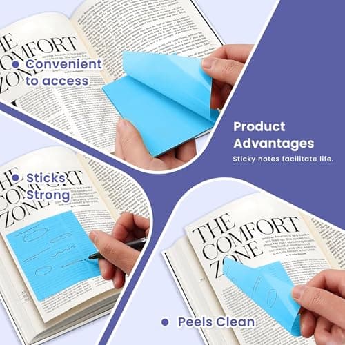 Lumspax 3x3 Inches Sticky Notes Variety Pack, 18 Pads Self Stick Notes, 50 Sheets/Pad, Included 8 Blank Pads, 6 Lined Pads and 4 Transparent Sticky Notes, 900 Total Sheets - Thumbnail 5